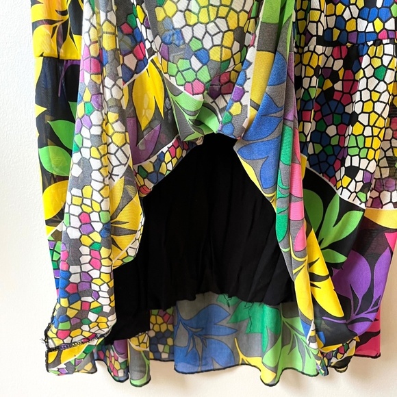 Tank Floral Maxi Pullover Dress V Neck Stretch Loose Fit Fully Lined Sz M L - Picture 6 of 7